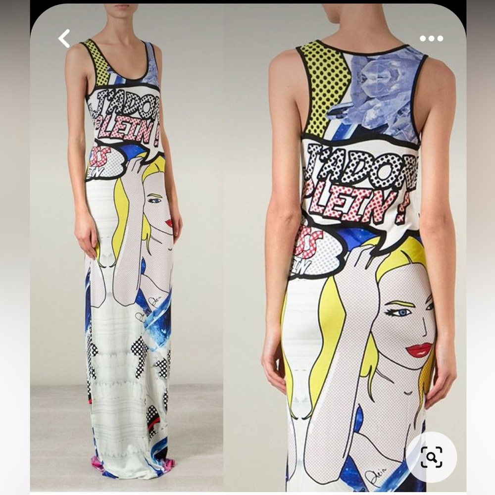 Philipp Plein Maxi Dress Size Small Pop Art Print
